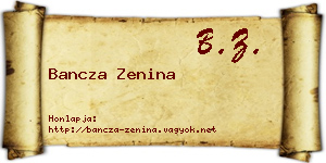 Bancza Zenina névjegykártya